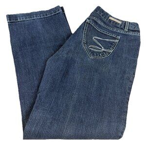 Seven 7 Limited Edition Sz 16 (Actual 33x29.5) Stretch Blue Jeans Boot EUC